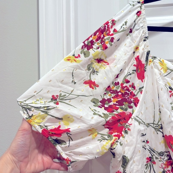 NWT Lane Bryant Floral Off The Puff Shoulder Dress 18 LONG Midi Plus Size - Picture 7 of 12